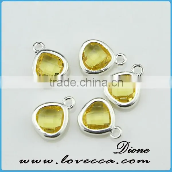 Hot Sell Beautiful Various Shape+color Silver Frame Glass Gemstone Pendant photo-3