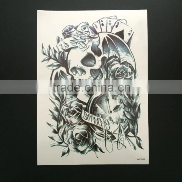 WX- 022 CMYK Tattoos/ Temporary Body Tattoo Sticker/ Water Transfer Black and White Tattoo Sticker photo-4