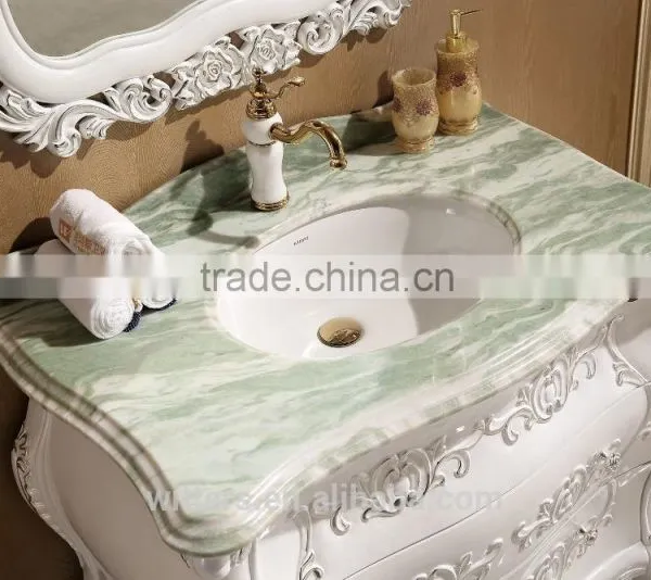 Turkish Style Furniture Baroque Bathroom Cabinet Solid Wood With Double Mirrors WTS801 photo-6