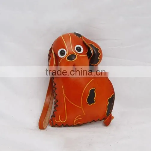 Handmade Leather Large Dog Coin Purse photo-3