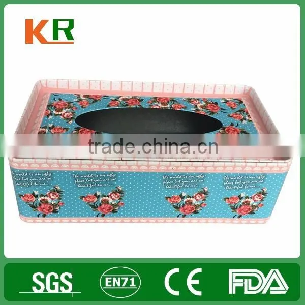 Convenient Rectangle Tissue Tin Box for Paper Canning