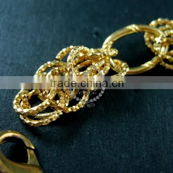 20cm Raw Brass Faceted Circle Round Oval Link Fashion DIY Bracelet Supplies 1900077 photo-4