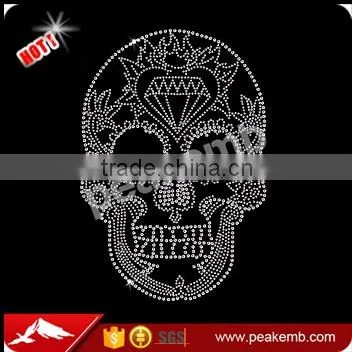Bling Skull Hotfix Rhinestone Transfers Hotfix Rhinestone Lady Transfer, Skull Rhinestone Transfer