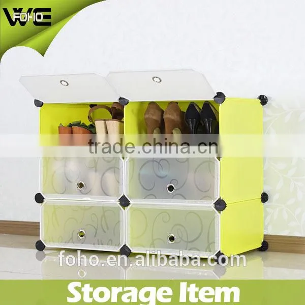 6 cubes cabinet colorful,plastic modern under bed cabinets for shoes