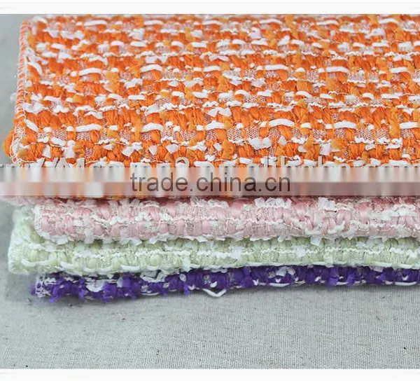 Widely Use Orange Wool Polyester Tweed Fabric/thick Tweed Heavy Woolen Fabric photo-6