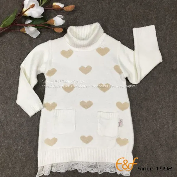 Polo Neck Sweater With Heart Jacquard photo-2