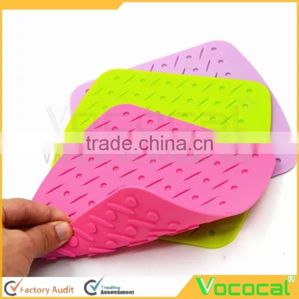 Small Smooth Angle Square Silicone Placemat Cup Mat Coaster Place Mat photo-4