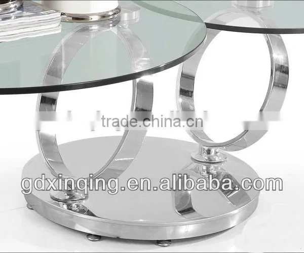Rotating Glass Coffee Table- C96 photo-2
