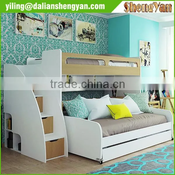Kids Wooden Furniture Transitional Bunk Bed With Table photo-4