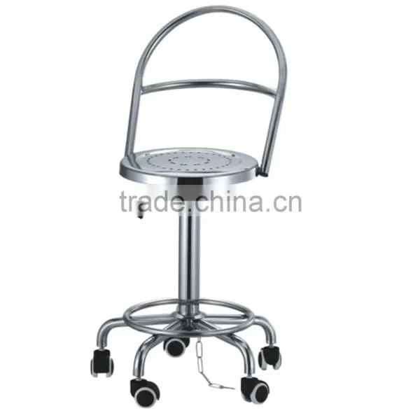 Stainless Steel Lab Stool With Backrest photo-3