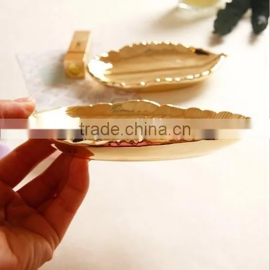Ceremic Golden Fashion Display Decortative Jewelry Tray photo-3