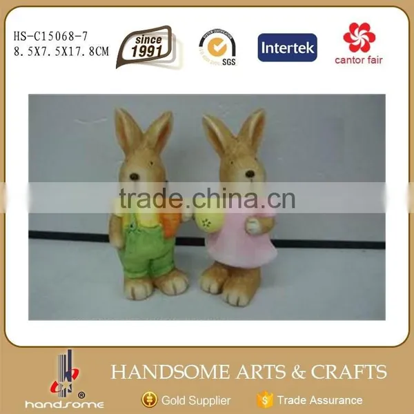 6.8 Inch Ceramic Easter Egg Decoration Lovely Bunny photo-3