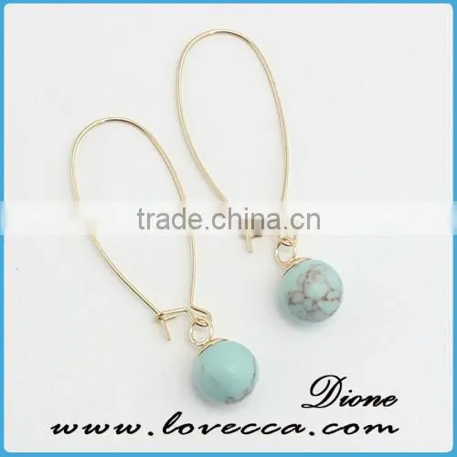 Lovely Gemstone Earrings Turquoise Crystal Point Earrings photo-2