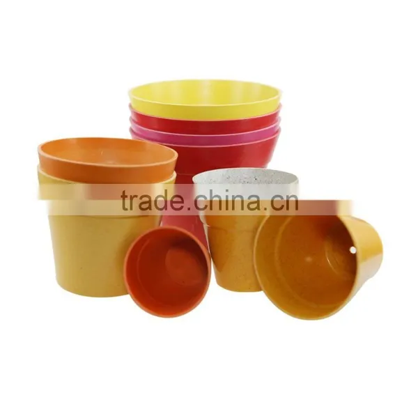 Different Kinds of Compostable New Style Bamboo Fiber Flower Pots Wholesale