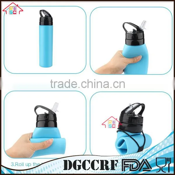 NBRSC Foldable Water Bottle Collapsible Silicone Sports Water Bottle for Outdoors, Hiking, Camping, Biking photo-4