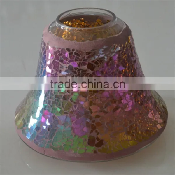 Small Glass Oil Lamp for Candle Mosaic Table Lamp photo-4