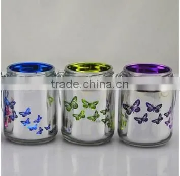 Butterfly Design Mirror Glass Jar Factory Supply photo-2