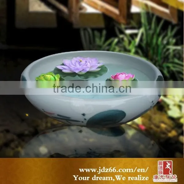 Modern Style Handmade Lotus Figure Ceramic Aquarium for New Year Gift photo-2