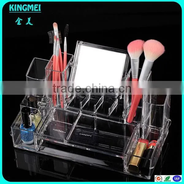 Acrylic Cosmetics Display Stand With Make Up Mirror for Mall Shelf photo-4