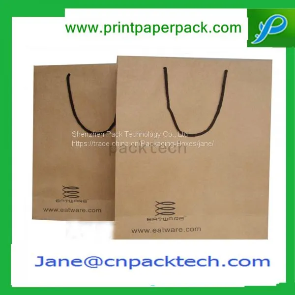 Custom Promotional Shopping Garment Fashion Packing Bags Carrier Gift Bag Kraft Paper Bag photo-2