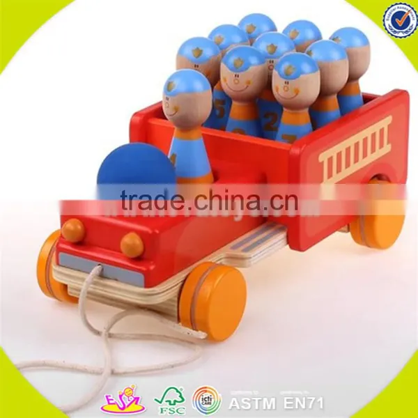 Wholesale Baby Wooden Trailer Car Toy Popular Kids Wooden Trailer Car Toy Fashion Children Wooden Trailer Car Toy W04A167 photo-4