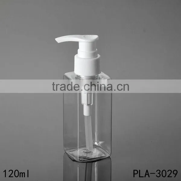 2017 Hot New Products Cosmetik Packaging Clear Empty 120ml Plastic Pet Square Bottle Pump Wholesale photo-6