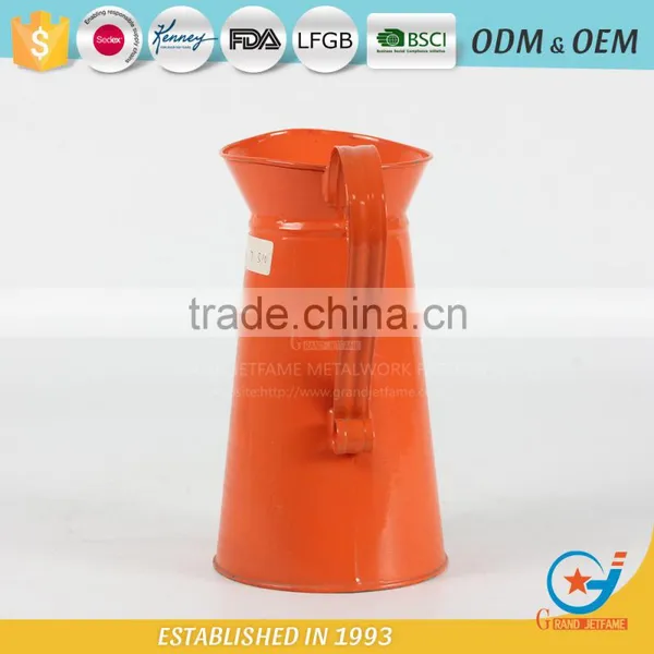 Homeware Galvanized Powder Coating Orange Water Metal Jugs With Handles Jug for Flower photo-2