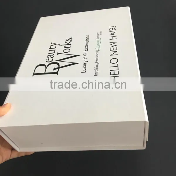 2017 White Magnetic Hair Extensions and Wig Box Packaging photo-2