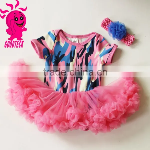 Wholesale Baby Girls Clothes Short Sleeve Camouflage Dress photo-4