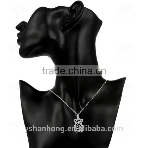 Fashion 925 Silver Bear Pendant Sautoir Wholesale Creative Hollow Out photo-4