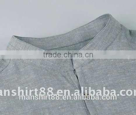 Latest Man's V-neck Linen Casual Shirt photo-4