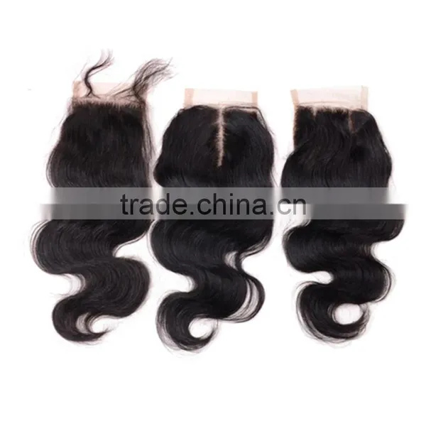 7A Cambodian Virgin Hair Body Wave Lace Closure 4*4 Wavy Hair Closure 12"-20" photo-5