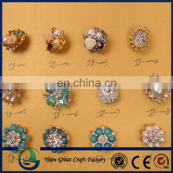 Wholesale New Fashion Bulk Covers Pearl Rhinestone Button photo-2