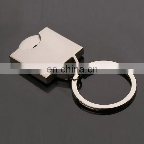 Reusable Shopping Trolley Coin 1 Euro Coin Token Holder Keyring Keychain photo-2