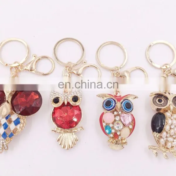 Cute Pearl Owl Keychain Purse Bag Pendant Charm Keyring Key Chain photo-6