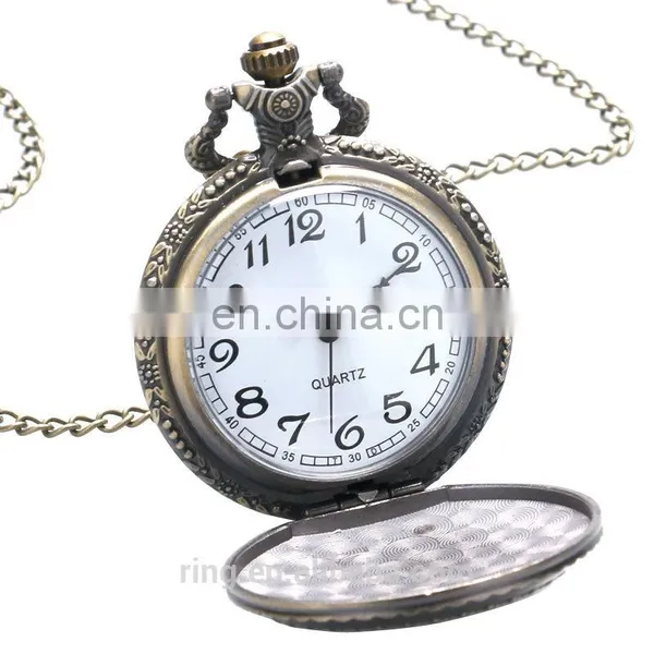 Vintage Fashion Ladies Stars Moon Flip Pocket Watch Necklace Chain Watch photo-3