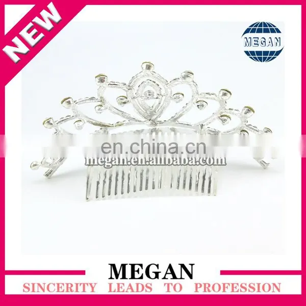 Wedding Bridal Clear Rhinestones Crystal Silver Prom Hair Comb Rhinestone Hair Bling Bridal Crown Tiara photo-2