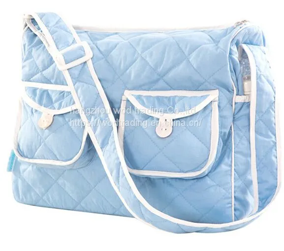 Blue Cotton Fabric Quilted Bag With Tote Handle From China