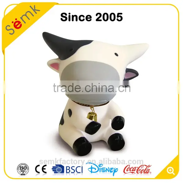 Gifts for Kids Pvc Material Cow Shape Pink Personalized Desk Table Pen Holder photo-2