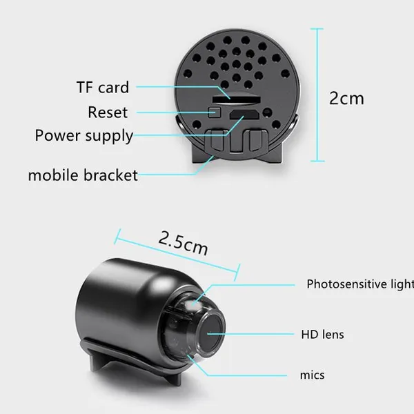 M5 1080P Full HD Wifi Human Detection Night Vision Cylinder Cute Pig Mini Hidden Camera photo-2