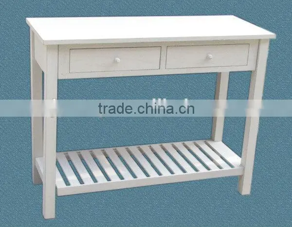 Paulownia Wood Console Table With Two Drawers / Paulownia Wood Living Room Furniture photo-2