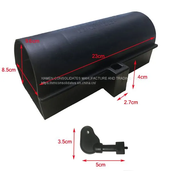 Plastic Mouse Locking Bait Station Rat Rodent Control Trap With Key photo-4