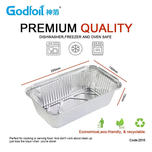 Rectanglar Aluminum Foil Container Wrinkle Wall Container