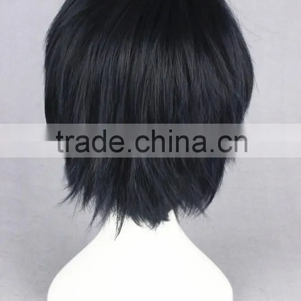 High Quality 35cm Short Straight Prince of Tennis Wig Chitose Senri Blue&Black Synthetic Anime Wig Cosplay Hair Wigs Party Wig photo-5