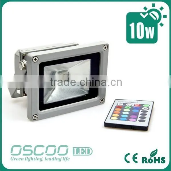 Oscoo Top-Sale IP65 Die Casting Aluminium CE&Rohs 10W RGB LED Flood Light Square Light With Colorful Lights photo-2