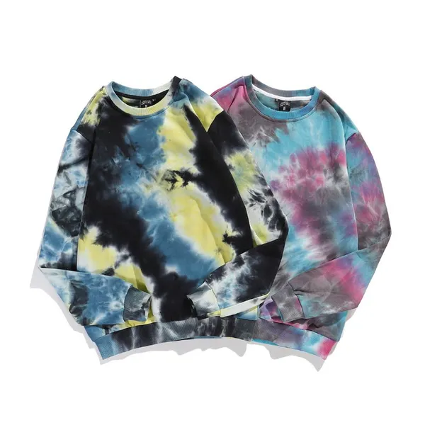 Manufacturer Wholesale Custom Cotton French Terry Men SweatShirts Tie Dye Crew Neck Jumper Sweatshirts photo-2