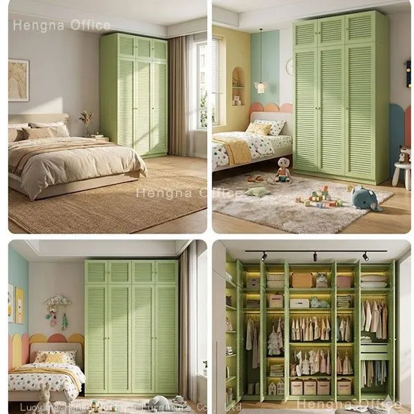 French Style Steel Wardrobe 0.6mm Cold-Rolled Steel — Narrow Single Door Closet for Small Bedroom photo-4