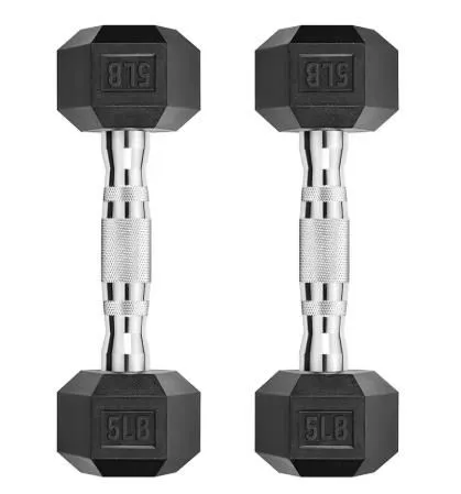 Wholesale Fitness Workout 5pounds-90Pounds Professional Gym Weight Lifting Training Rubber Hex Dumbbells photo-3
