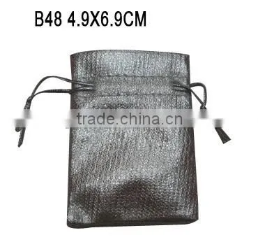 China Manufacture Custom Drawstring Faux Leather Jewelry Gift Bag B47 photo-4