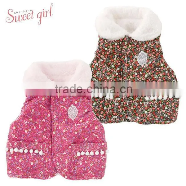 Japanese Wholesale Products High Quality Flower Pattern Baby Winter Cute Toddler Vest Children Clothing Kids Wear Infant Clothes photo-3